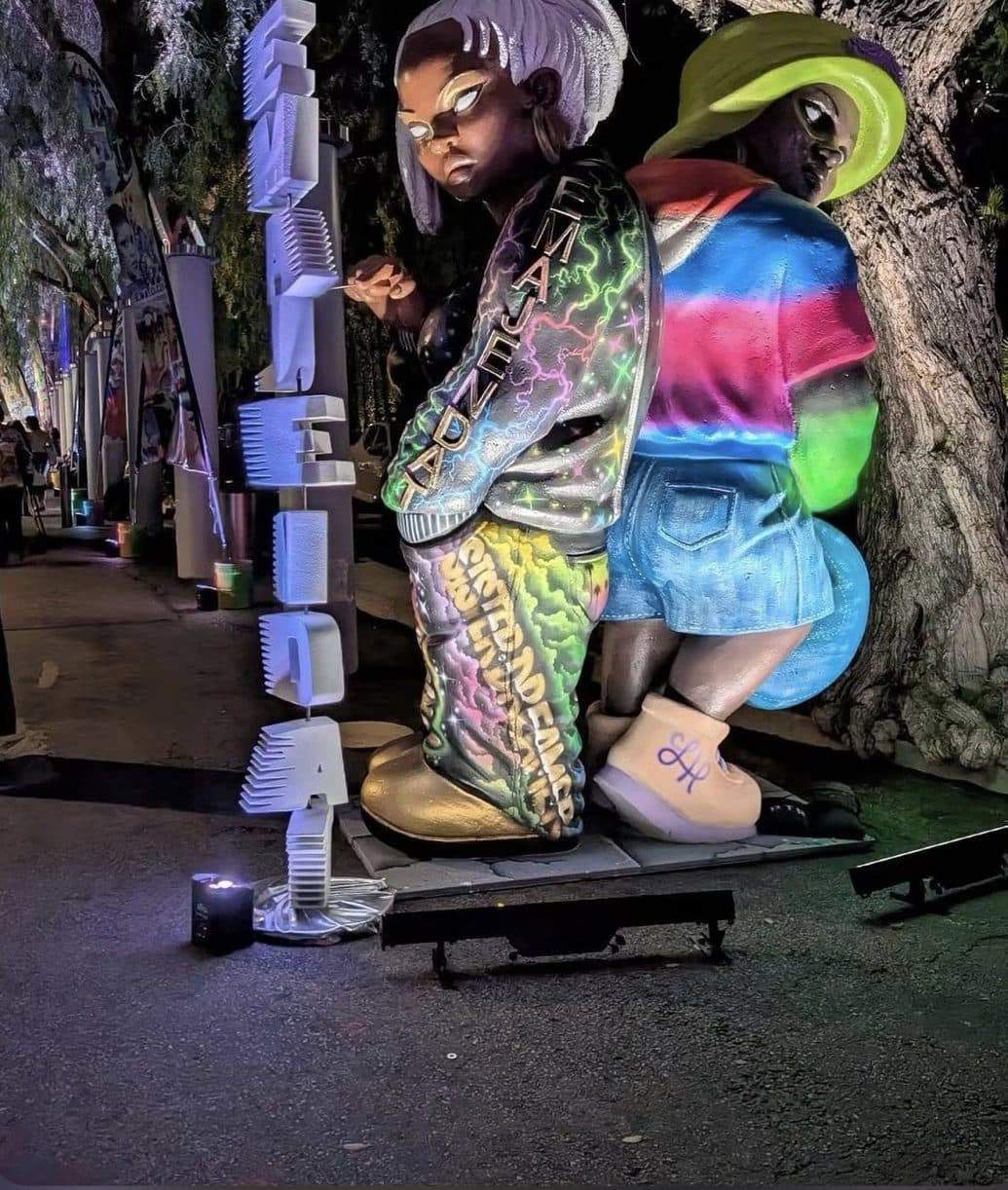 Lauren Halsey sculptures at an Eternal event